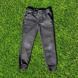 Boy’s Black Jogger Denim w/ String Tie for Waist